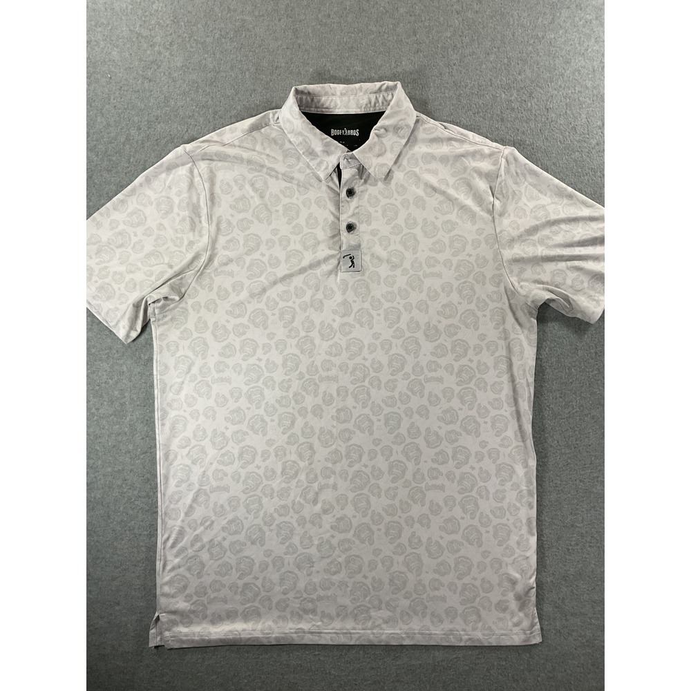 Bogey Bros Gas Monkey Garage Golf Polo Mens XL Gray Monkey All Over Print 1074